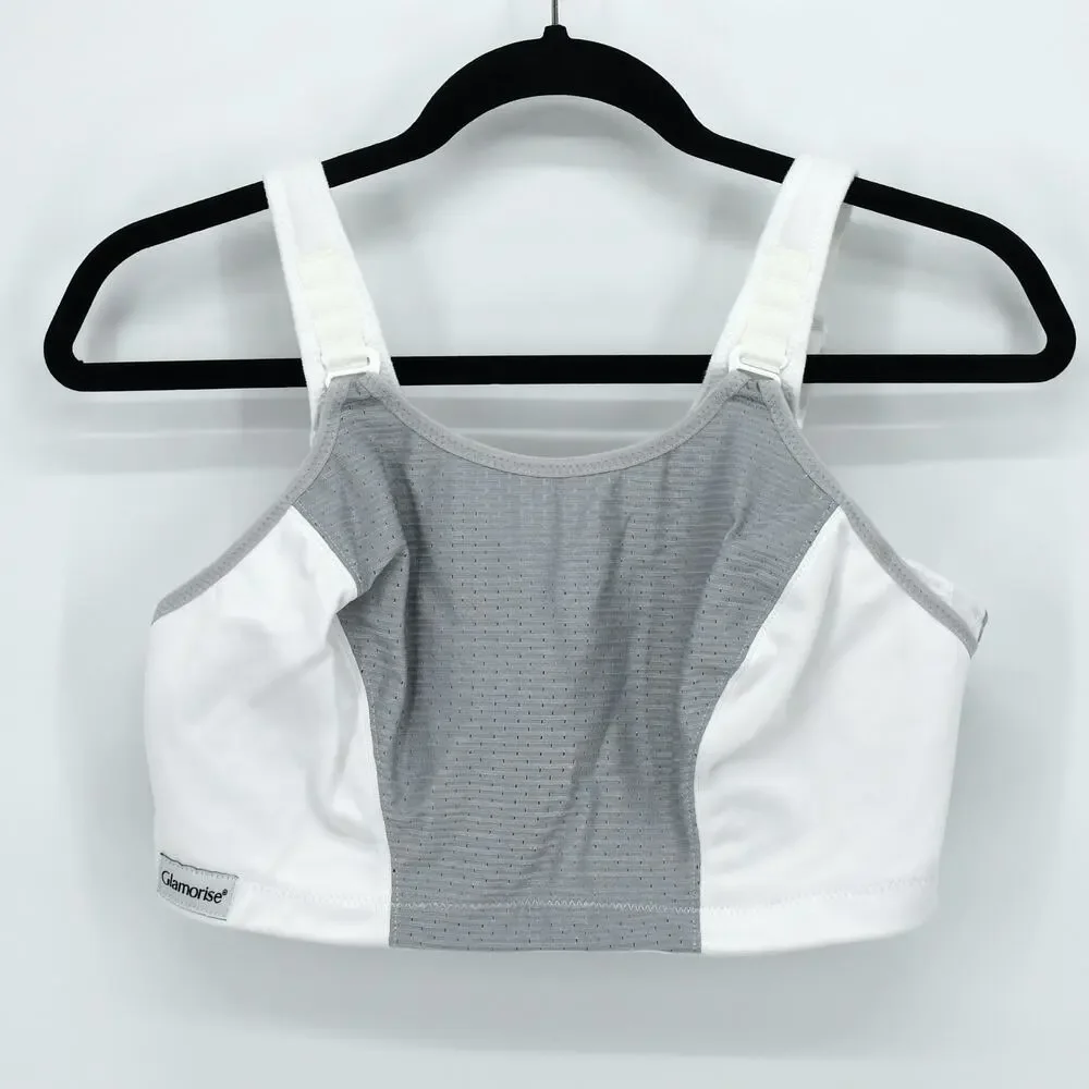 Glamorise Custom Control Wire-Free Sports Bra White 38F - Picture 2 of 4